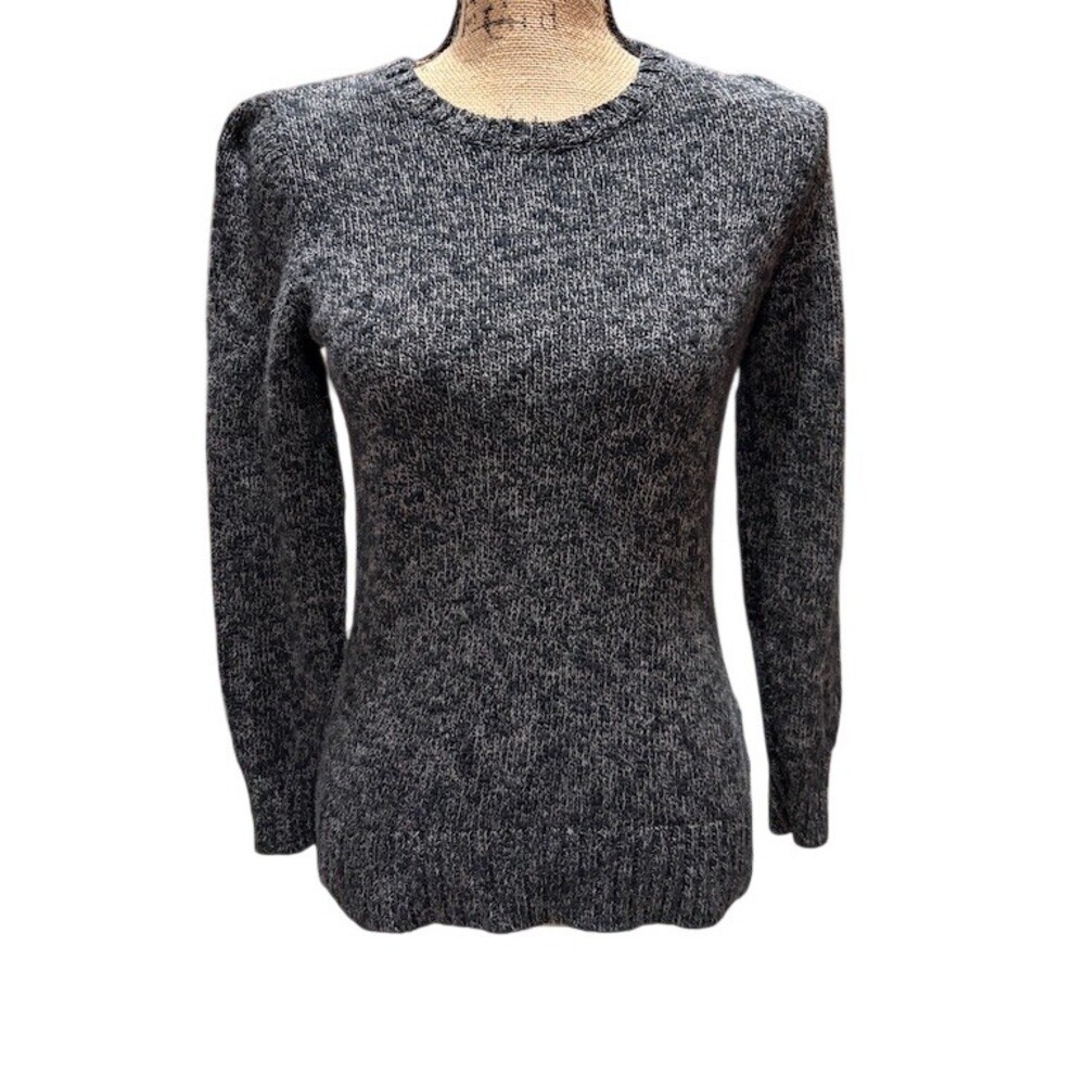 L.L.Bean Sweater Womens XS Gray Marled Knit Crewneck Pullover Long Sleeve